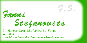 fanni stefanovits business card